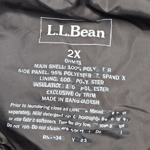 LL Bean Quilted Vest Sz 2X Brown Zip Front Outdoor Layer Nature Gorpcore OHMT1L - Picture 2 of 6